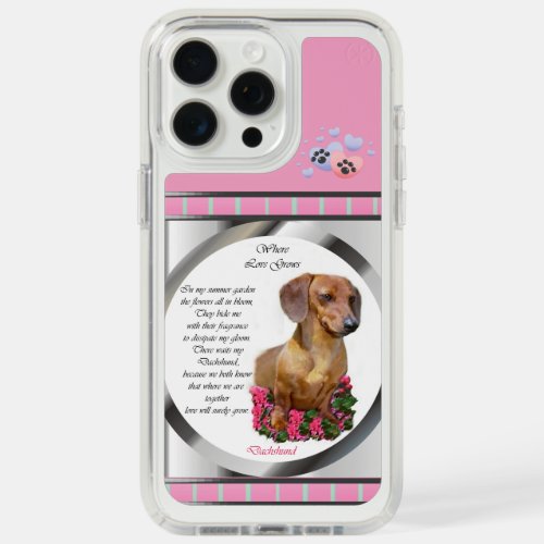 Cute Modern Pink Dachshund Dog Art iPhone 15 Pro Max Case