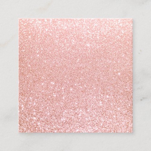 Cute Modern Pink Glitter Networking Beauty Salon Square Business Card