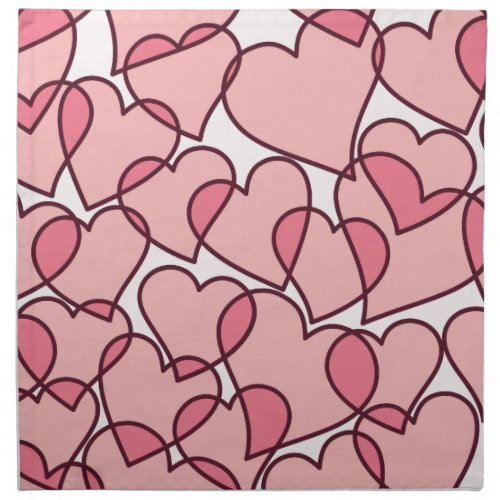 Cute Modern Pink Hearts pattern Cloth Napkin