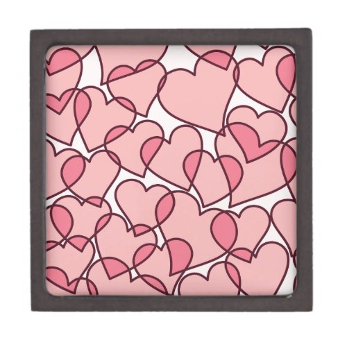 Cute Modern Pink Hearts pattern Gift Box