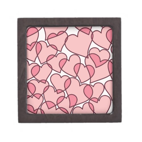 Cute Modern Pink Hearts pattern Jewelry Box