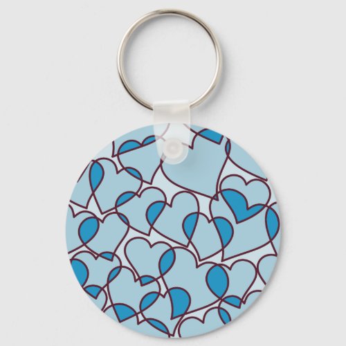 Cute Modern Pink Hearts pattern Keychain