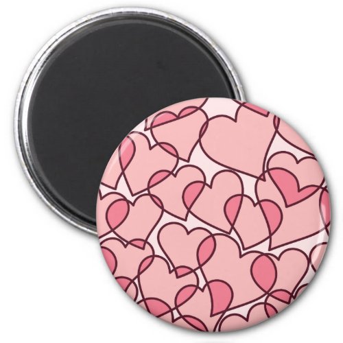 Cute Modern Pink Hearts pattern Magnet