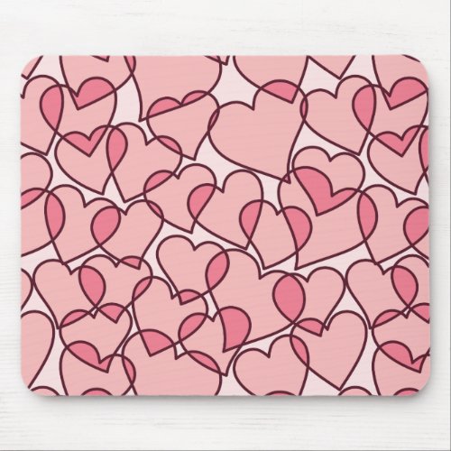 Cute Modern Pink Hearts pattern Mouse Pad