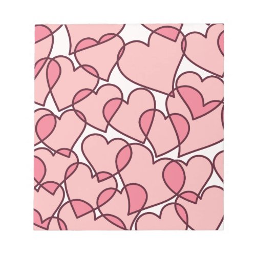 Cute Modern Pink Hearts pattern Notepad