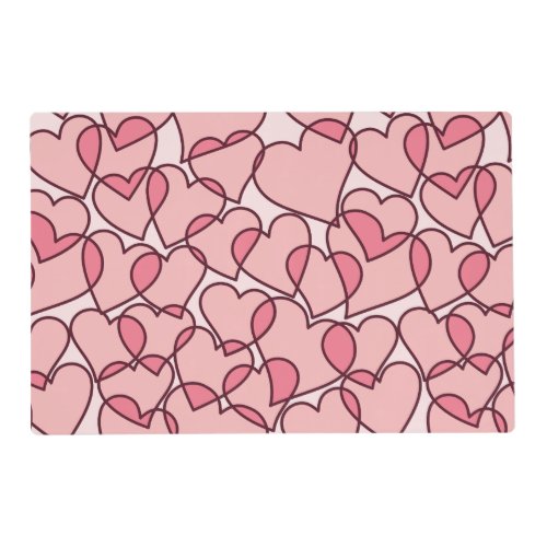 Cute Modern Pink Hearts pattern Placemat