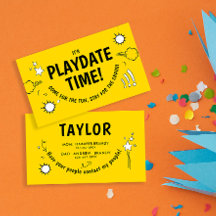 Cute Modern Playdate Yellow Fun Cartoon