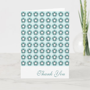 Cute Modern Pretty Stars N Circles Patterns Letterpress Thank You Card