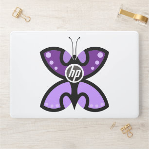 Cute Modern Purple Butterfly Graphic Accent HP Laptop Skin