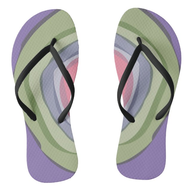 Cute Modern Purple Pink Abstract Flip Flops (Footbed)