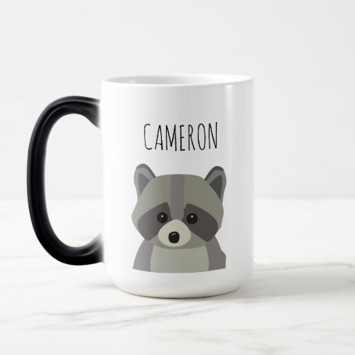 Cute Modern raccoon illustration Personalized Magic Mug