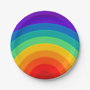 Cute Modern Rainbow Birthday Paper Plates