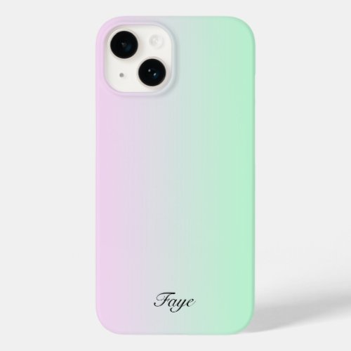 Cute Modern Rainbow gradient color background name Case_Mate iPhone 14 Case