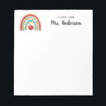 Cute Modern Rainbow Pencil Apple School Teacher Notepad<br><div class="desc">Modern Cartoon Cute Modern Rainbow Pencil Apple School Note From Teacher Back to School Notepad</div>