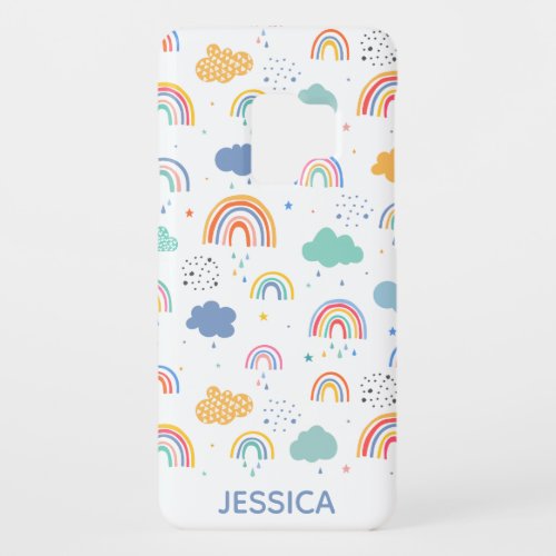 Cute Modern Rainbows  Clouds Pattern Personalised Case_Mate Samsung Galaxy S9 Case