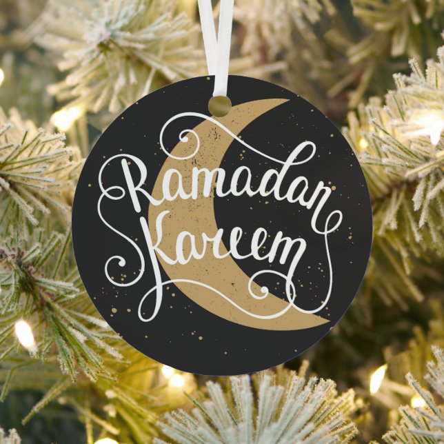 Cute Modern Ramadan Kareem Muslim Holiday Ramadan Metal Ornament (Insitu)