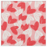 Cute Modern red and white hearts pattern Fabric