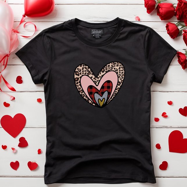 Cute Modern Red Heart Happy Valentines Day Gift  T-Shirt (Creator Uploaded)
