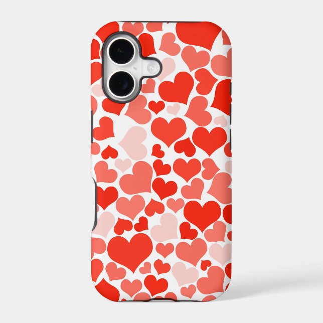 Cute Modern Red Heart Pattern Iphone Case (Back)