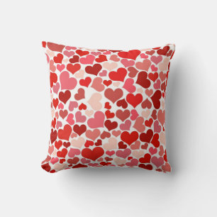 Cute Modern Red Heart Pattern Throw Pillow