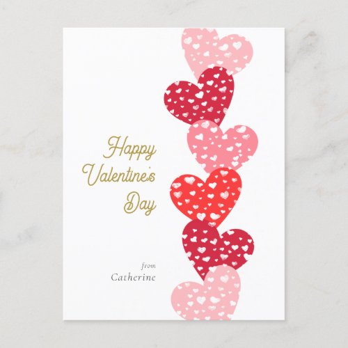 Cute Modern Red Hearts Happy Valentines day  Postcard