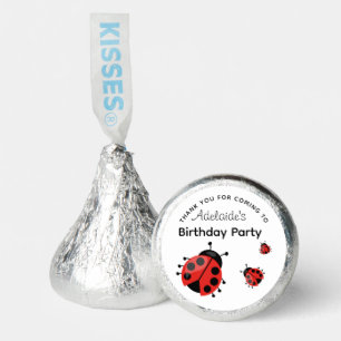 Cute Modern Red Ladybug Birthday Party Thank You Hershey®'s Kisses®