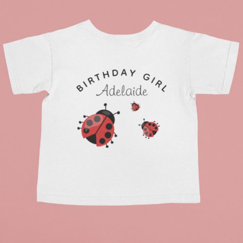 Cute Modern Red Ladybug Personalized Baby T_Shirt