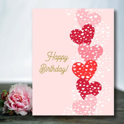 Cute Modern Red Pink Hearts Happy Valentines day Card