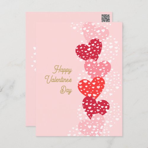 Cute Modern Red Pink Hearts Happy Valentines day  Postcard