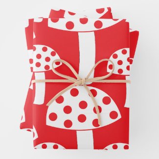 Cute Modern Red White Mushroom Pattern
