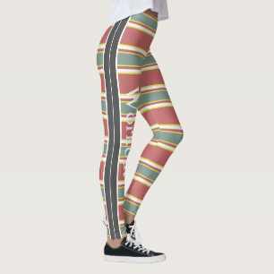 Cute modern retro stripped pattern l Workout Leggings