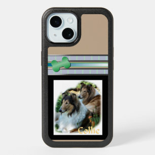 Cute Modern Rough Collies Dog Art iPhone 15 Case