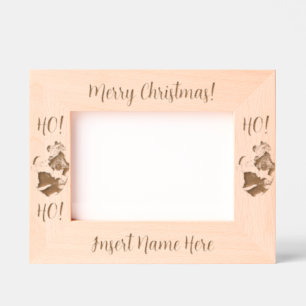 Cute Modern Santa and Christmas Tree Engraved Frames