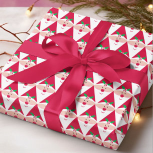Cute Modern Santa Claus Festive Christmas Pattern Wrapping Paper