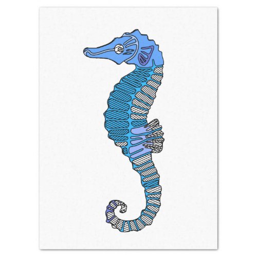 Cute Modern Seahorse Drawing Nautical Nursery DIY  Tissue Paper