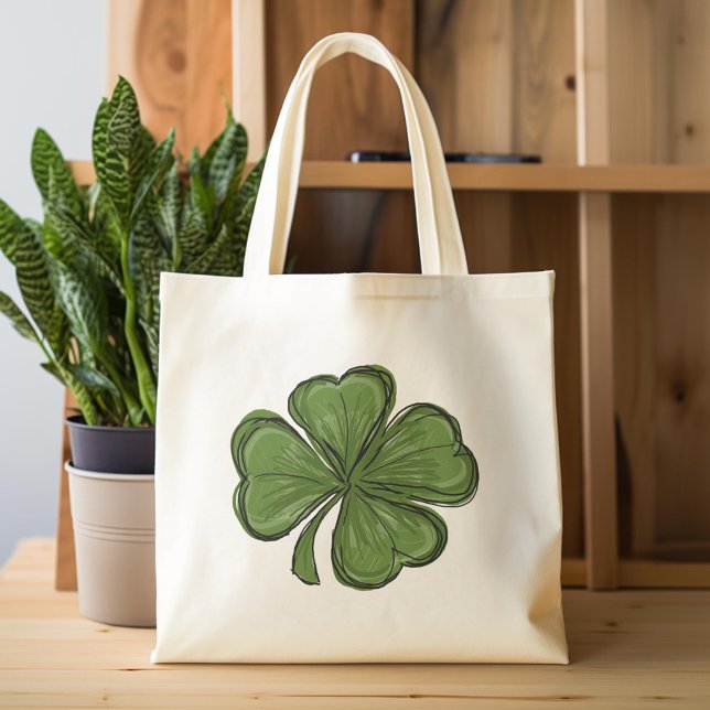 Cute Modern Shamrock Tote Bag (Custom Tote Bag)