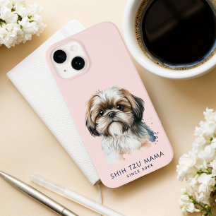 Cute Modern Shih Tzu Mama Personalized Case-Mate iPhone 14 Case