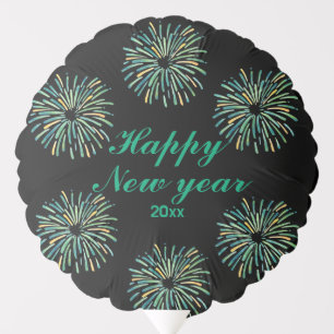 Cute Modern sparkling Black Happy New year Balloon