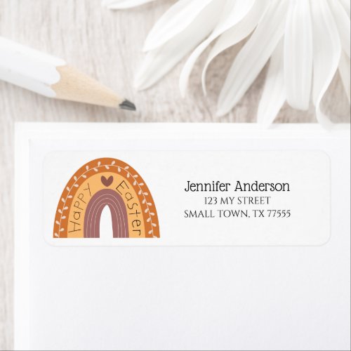 Cute Modern Spring Happy Easter Rainbow Address Label