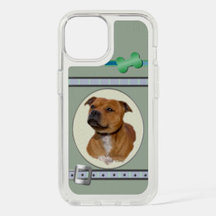 Cute Modern Staffordshire Bull Terrier Dog Art iPhone 15 Case