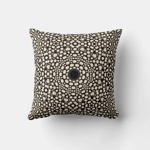 Cute Modern Stylish Black & White Mandala Pattern Throw Pillow