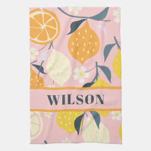 Cute Modern Stylish Tropical Summer Fruit Kitchen Towel