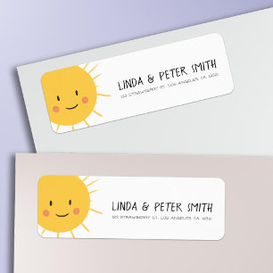 Cute Modern Sun Smiling Return Address Label