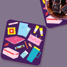 Cute Modern Teacher Must-Haves Supplies Coaster