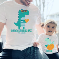 Cute Modern Teal Dinosaur Dino with a Heart Name