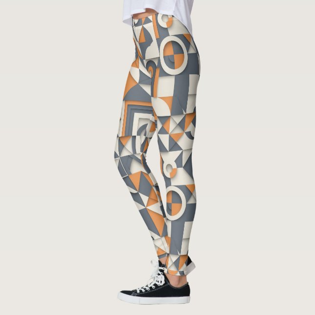 Cute Modern tiled pattern  Leggings (Left)