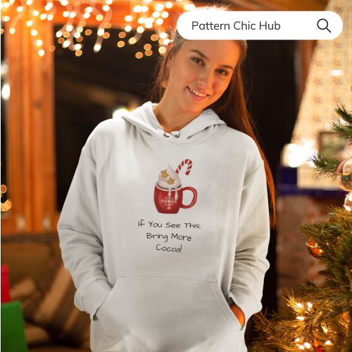 Cute Modern Typography Cocoa Christmas White Hoodie