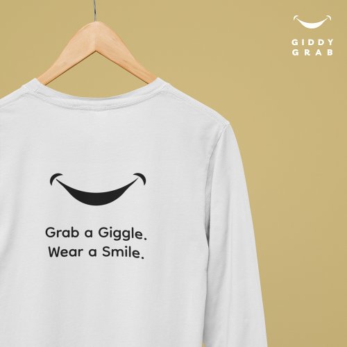 Cute Modern Typography Giggle  Smile Simple T_Shirt