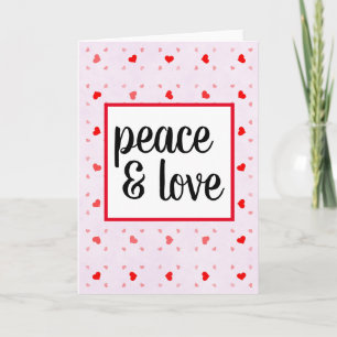 Cute Modern Typography Peace and Love Card