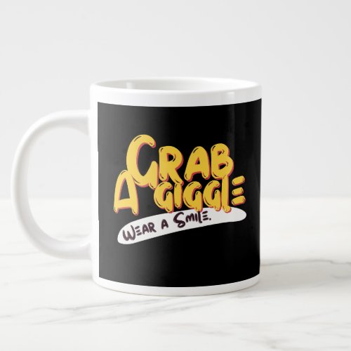 Cute Modern Typography Smile Simple Black Giant Coffee Mug